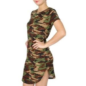 S/M Size Womens Summer‎ Camouflage Printed Women Dress Sheath Fashion Dress